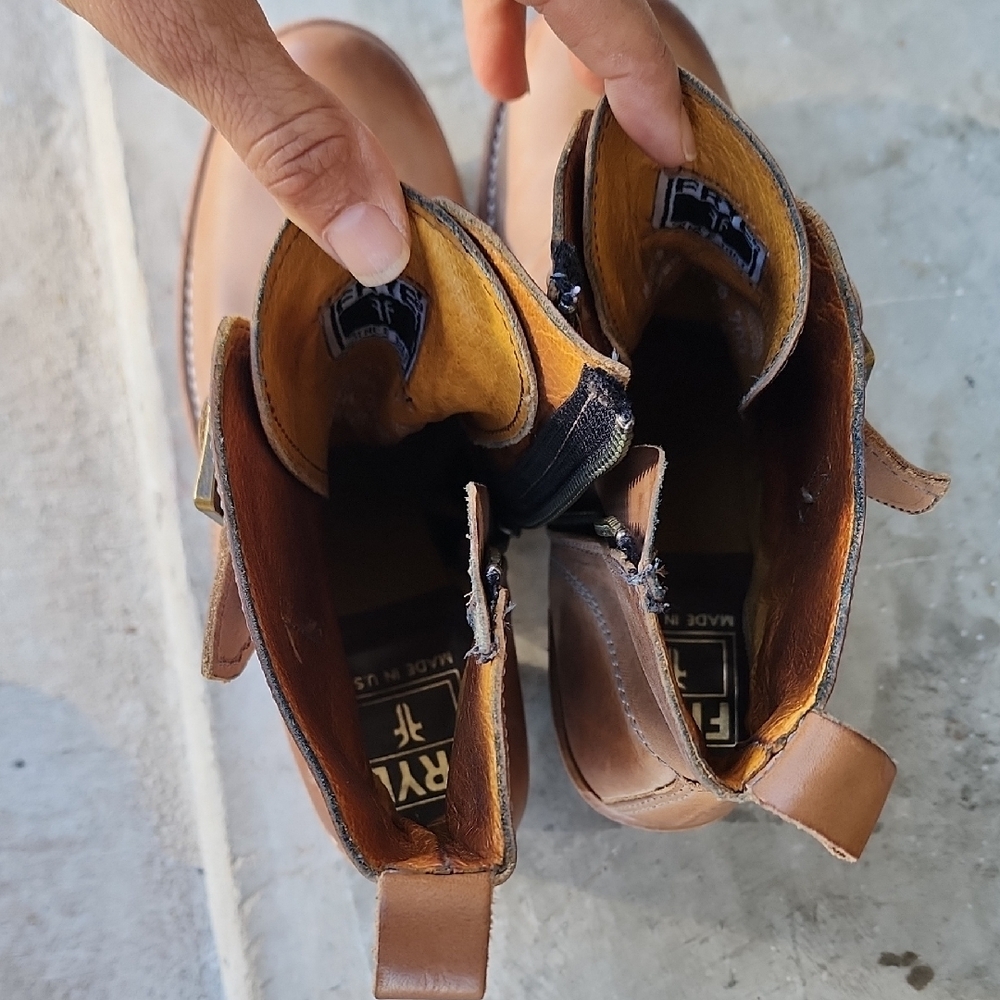 FRYE Sabrina Double Buckle Boots Made In USA - Picture 7 of 16